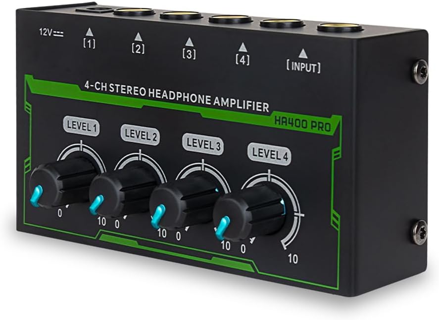 MR DJ Microamp HA400PRO Ultra-compact 4-channel stereo headphone amplifier