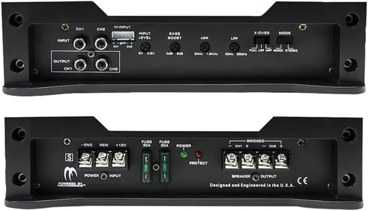 Crunch PZ-1520.2 1500W Powerzone 2-Channel 2 ohm Stable Class-A/B Car Amplifier