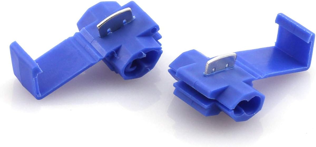 Patron 100pcs Quick Splice Wire Terminals Snap Lock Blue 16-14 AWG
