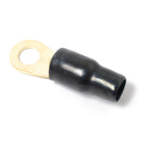 Absolute USA 0 gauge ring terminal with black crimp cables for 1/0 AWG wire connection.