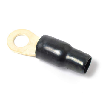 0 gauge ring terminal in black color presenting the crimp cable connectors.