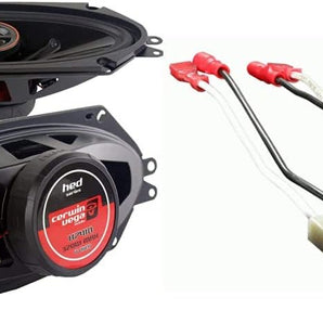 Cerwin Vega H7410 4" x 10" Speakers & Speaker Connectors Fit GMC Vehicles Bundle