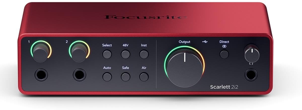 Focusrite Scarlett Solo 4th Gen 2x2 USB Audio Interface With Single Microphone Preamp & 2 XLR Cable