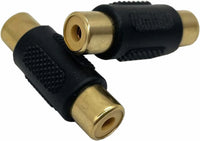Thumbnail for 4 Pack Black Female to Female Gold RCA cable cord Coupler Joiner Barrel Connectors