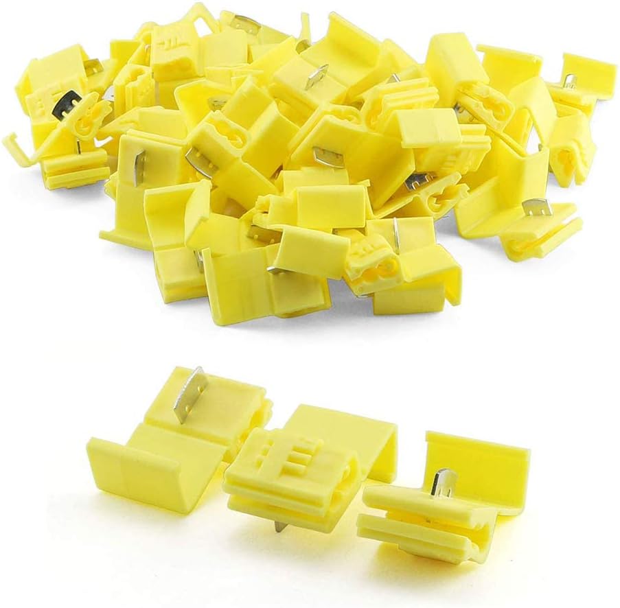 Absolute 50PS Lock Quick Splice Wire Terminals Snap Lock YELLOW 10-12 AWG