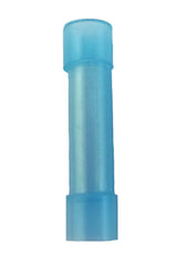 INSTALL BAY BNBC Butt Connectors in blue, 16-14 gauge, ideal for electronics and wiring applications.