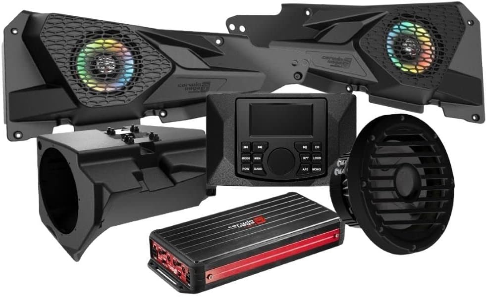 Cerwin Vega RPMRZRKD22 2014+ RZR XP Front Speaker Kit with 4 Ch Digital Amplifier, CMR3 Media Audio Player, and 10” Sealed Marine Subwoofer