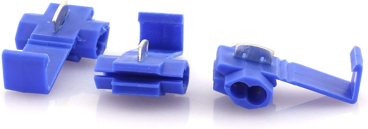Patron 100pcs Quick Splice Wire Terminals Snap Lock Blue 16-14 AWG