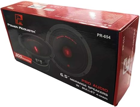 Power Acoustik PR-654 6.5" Midrange Pro Audio Speakers w/ Bullet Pair