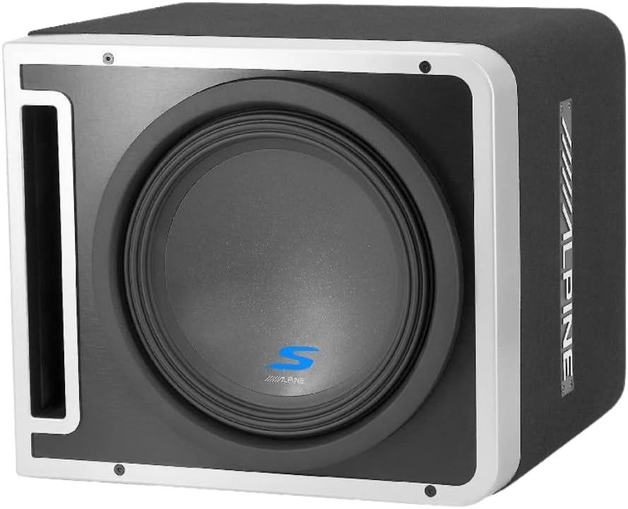 2 Alpine S2-SB10V Loaded 10" 600w S-W10D4 Subwoofers + Ported Sub Enclosure Box