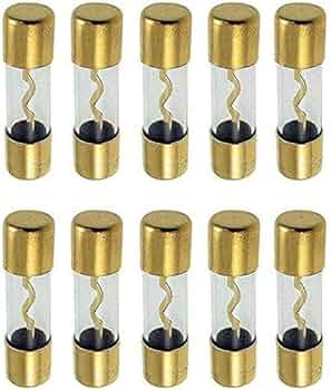 10 Pcs Absolute AGU80 AGU fuse 80 Amp AGU gold plated fuses round glass fuse