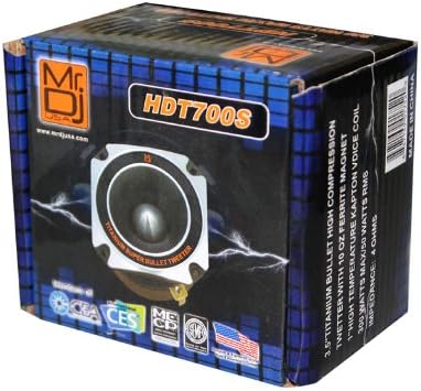 MR DJ HDT700S 3.5" 500W Chrome High Compression Titanium Bullet Super Tweeter