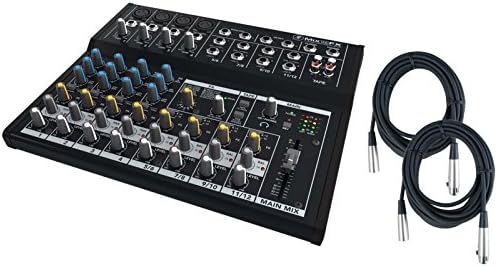 Mackie Mix12FX 12-channel Compact Mixer with 2 XLR 12' Cable