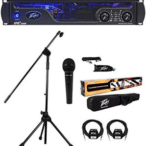 Peavey IPR2 3000 3000 Watt Class D Pro Power Amplifier Amp+ Mic System+2 Cables