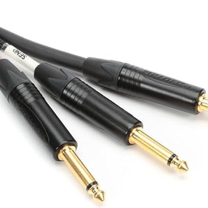 Mogami GOLD INSERT TS-06 Gold Insert TS Cable - 1/4-inch TRS Male to Dual 1/4-inch TS Male - 6 foot