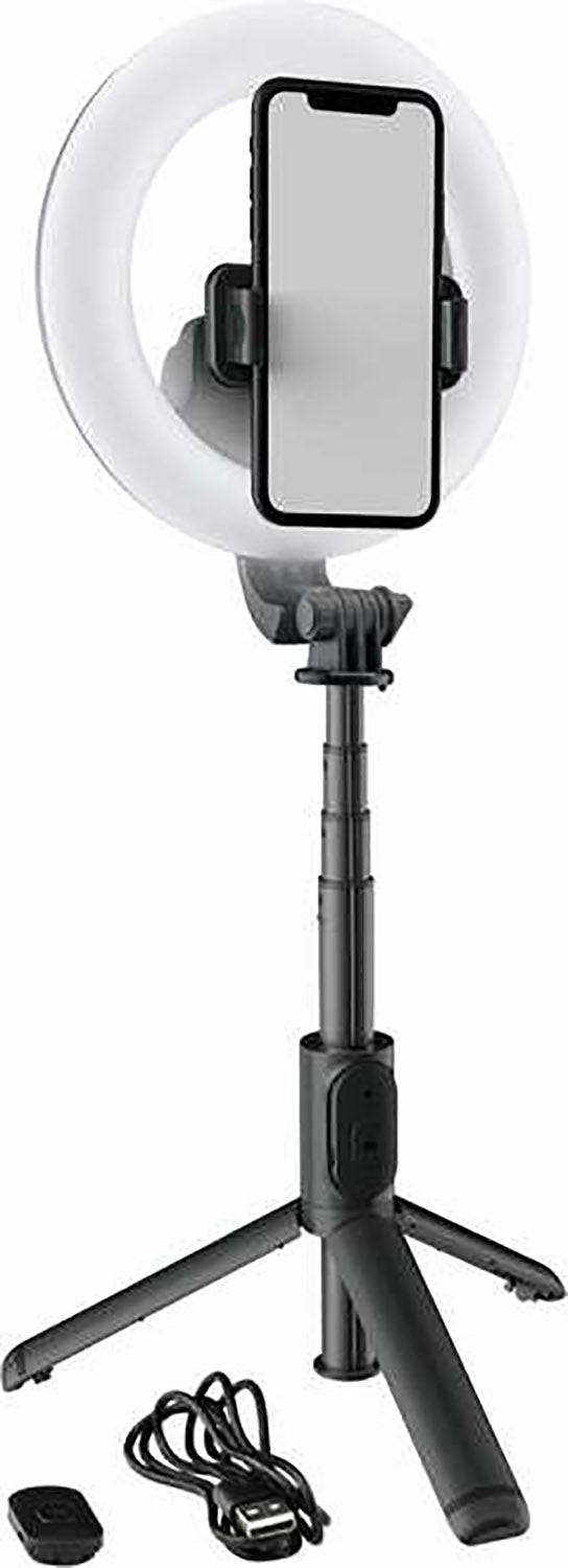 Mackie mRING-6, 6" Battery-Powered Ring Light with Convertible Selfie Stick/Stand and Remote