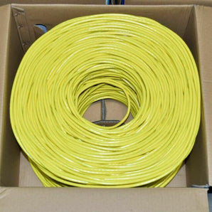 Absolute 500' Cat6 23AWG 600Mhz UL Bare Solid Copper Ethernet Yellow