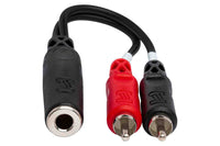 Thumbnail for Hosa YPR-257 Stereo Breakout Cable, 1/4 in TRSF to Dual RCA