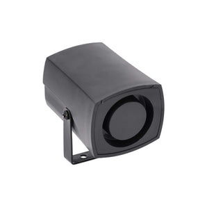 Install Bay IBSIRENM6 Mini PIEZO Siren 6 Tone in black with a sleek design, perfect for alarms and notifications.