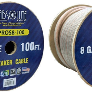 2 Absolute USA PROS8100 100' 8 Gauge PRO PA DJ Car Home Marine Audio Speaker Wire Cable Spool
