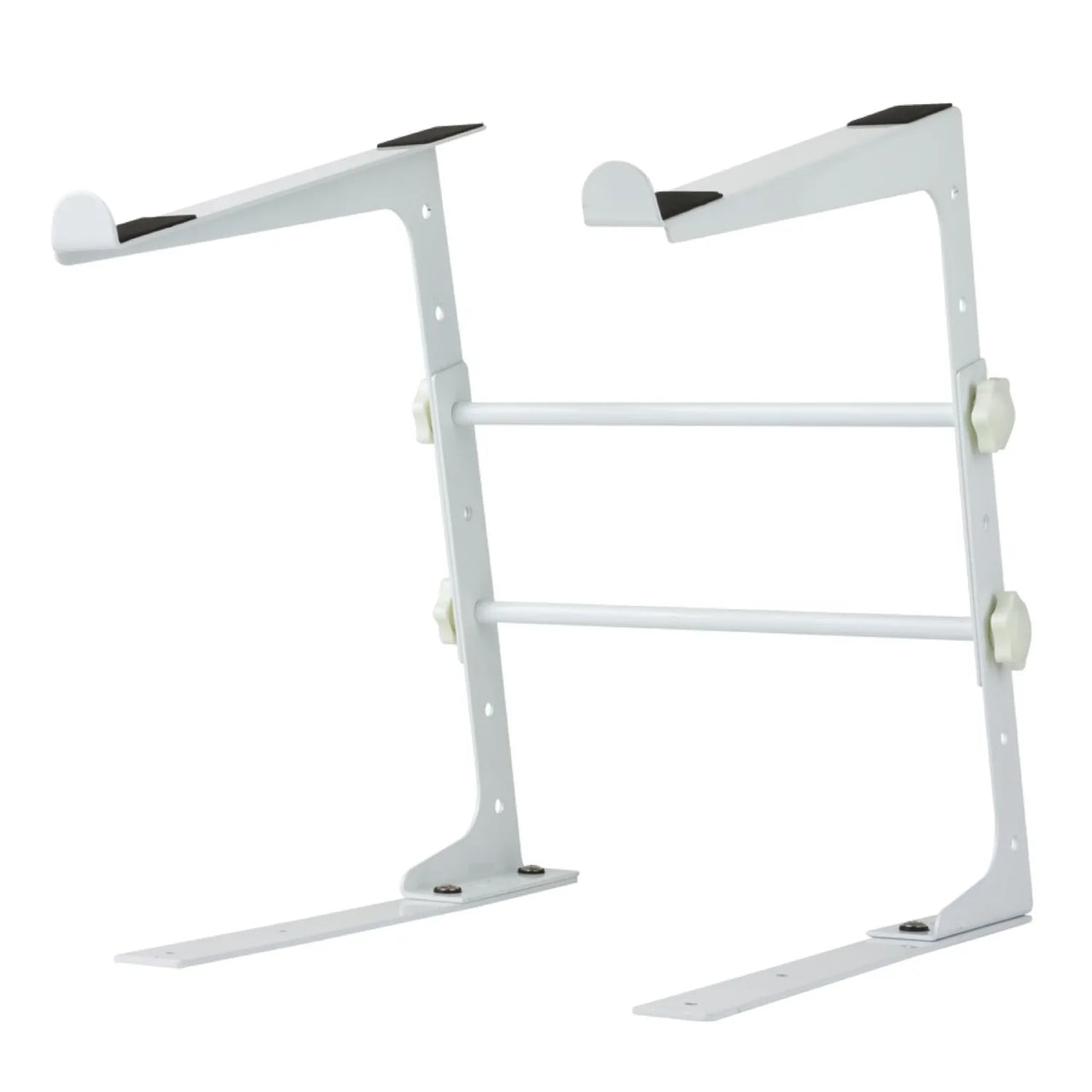 MR DJ LTS109WH Laptop Computer Stand White Mobile Disc Jockey PC Table Rack Mount Clamp Bracket
