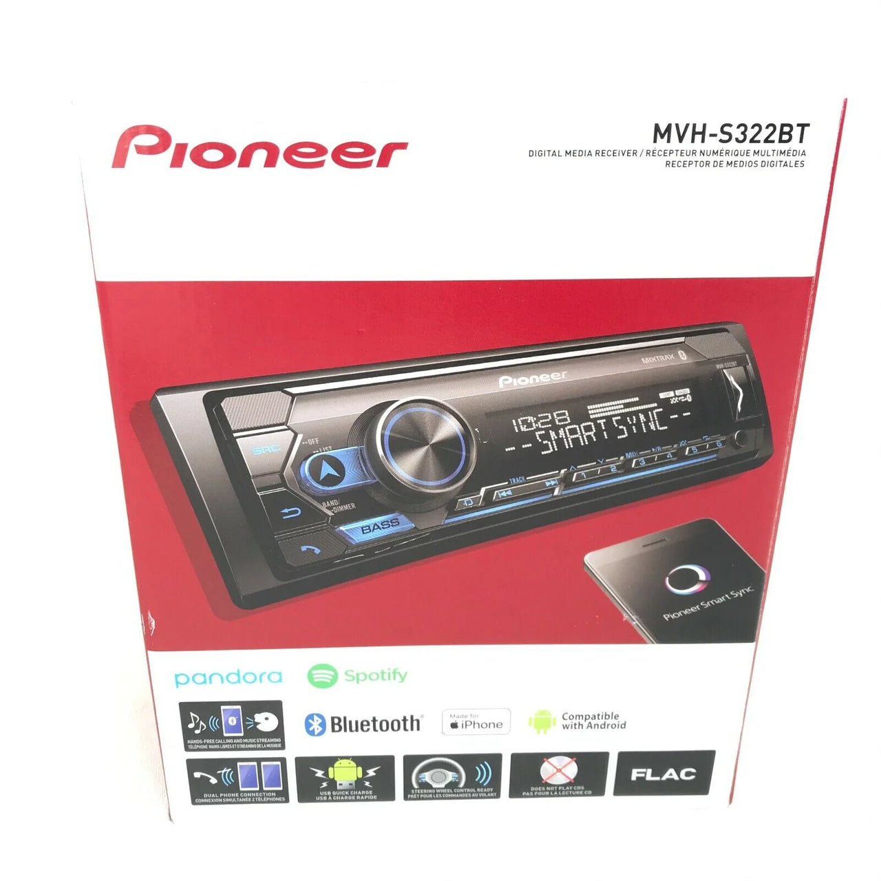 Pioneer MVH-S322BT Car Stereo Single Din Kit Fit 1998-2004 Nissan Frontier