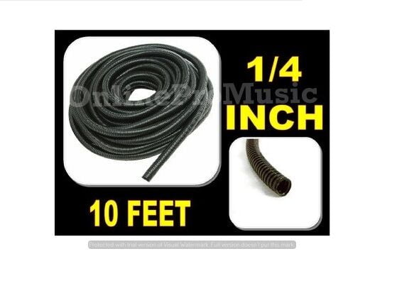 10 FT 1/4" INCH Split Loom Tubing Wire Conduit Hose Cover Auto Home Marine Black