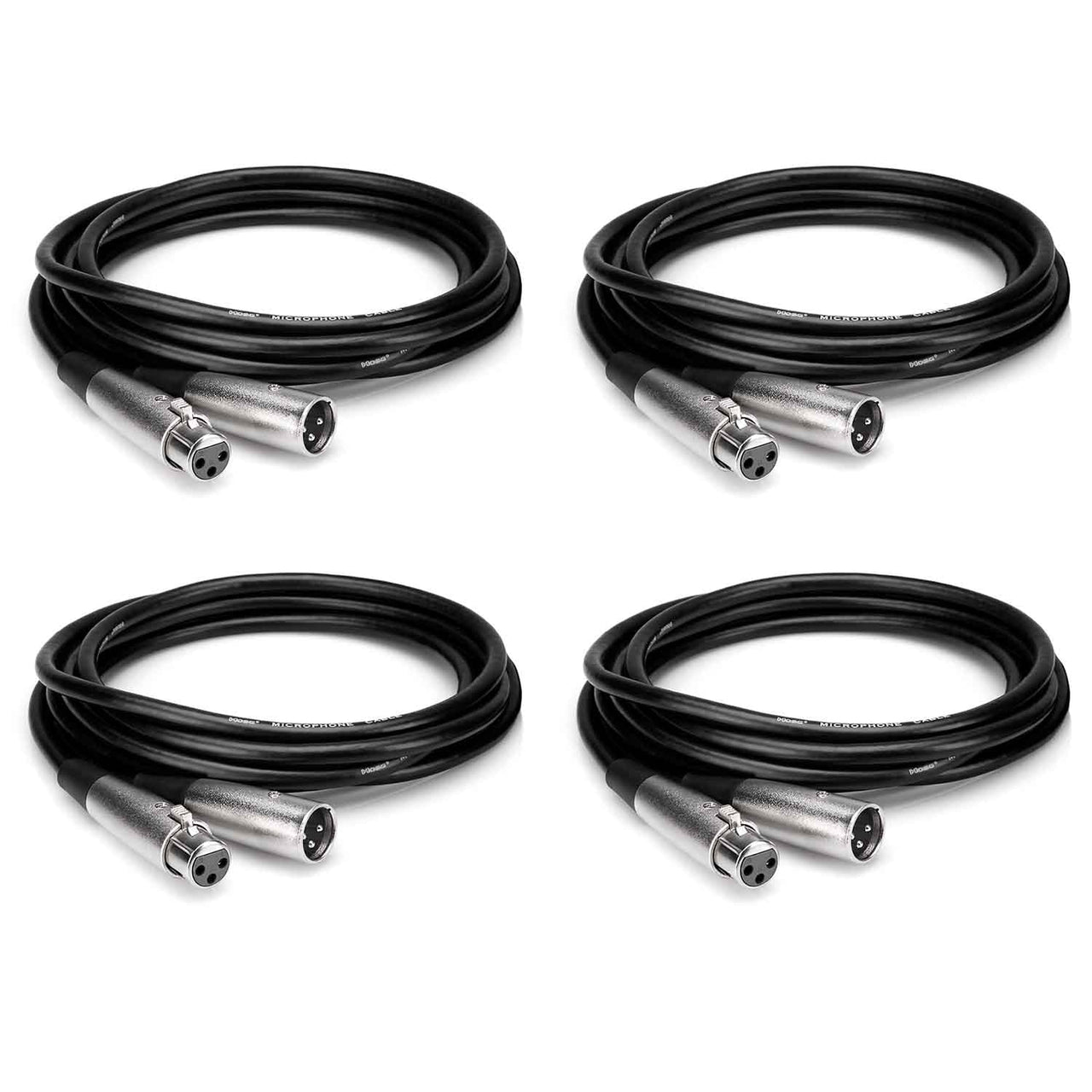 Hosa MCL-125 Microphone Cable DJ Package XLR3F to XLR3M (25 Feet) - 4 Pack