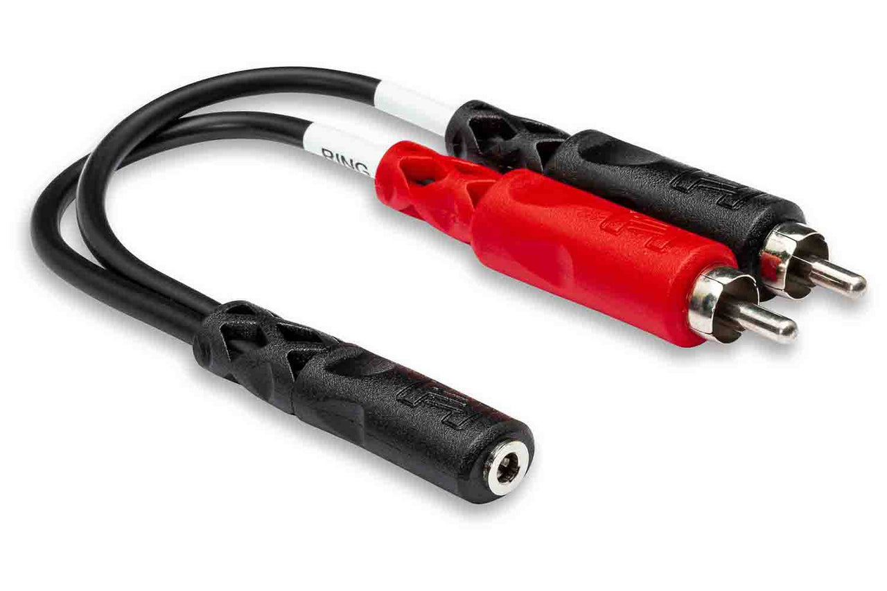 Hosa YMR-197 Stereo Breakout Cable, 3.5 mm TRSF to Dual RCA