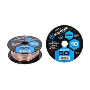 Raptor RSW10-50 Speaker Wire 10GA CLEAR 50FT - Vice Series