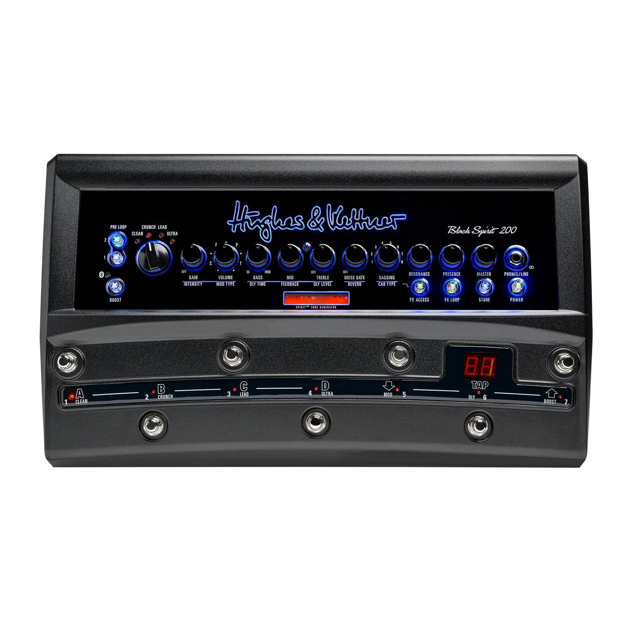Hughes & Kettner SPIRIT200FLOOR Black Spirit 200 200 Watt Floorboard Amplifier