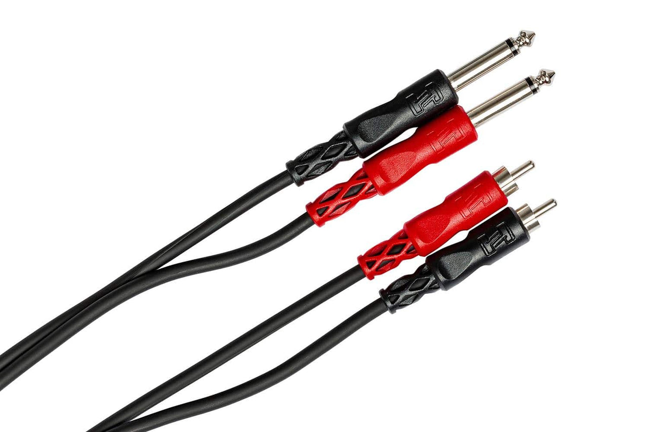 Hosa Stereo Interconnect Cable Dual 1/4-inch TS Male to Dual RCA Male