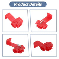 Thumbnail for Absolute 100pcs Quick Splice Wire Terminals Snap Lock Red 18-22 AWG