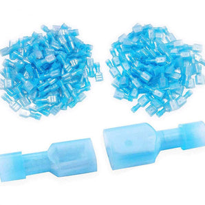 Absolute 200pcs Male & Female Blue Nylon Quick Disconnects 16-14 AWG Gauge Insulated