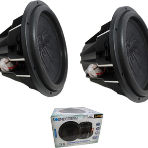 2 Soundstream T5.154 Tarantula T5 2,600 Watt 15" Dual 4-Ohm Subwoofer