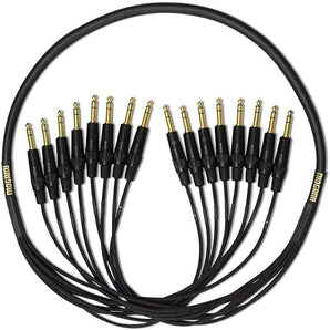 Mogami GOLD 8 TRSTRS-25 8 x 1/4" TRS Male to 8 x 1/4" TRS Male Fan-Out Audio Snake Cable - 25 foot
