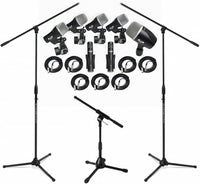 Thumbnail for CAD Audio Stage7 7-Piece Drum Instrument Mic Carrying Case + 3 Mic Stands + 7 XLR Mic Cables