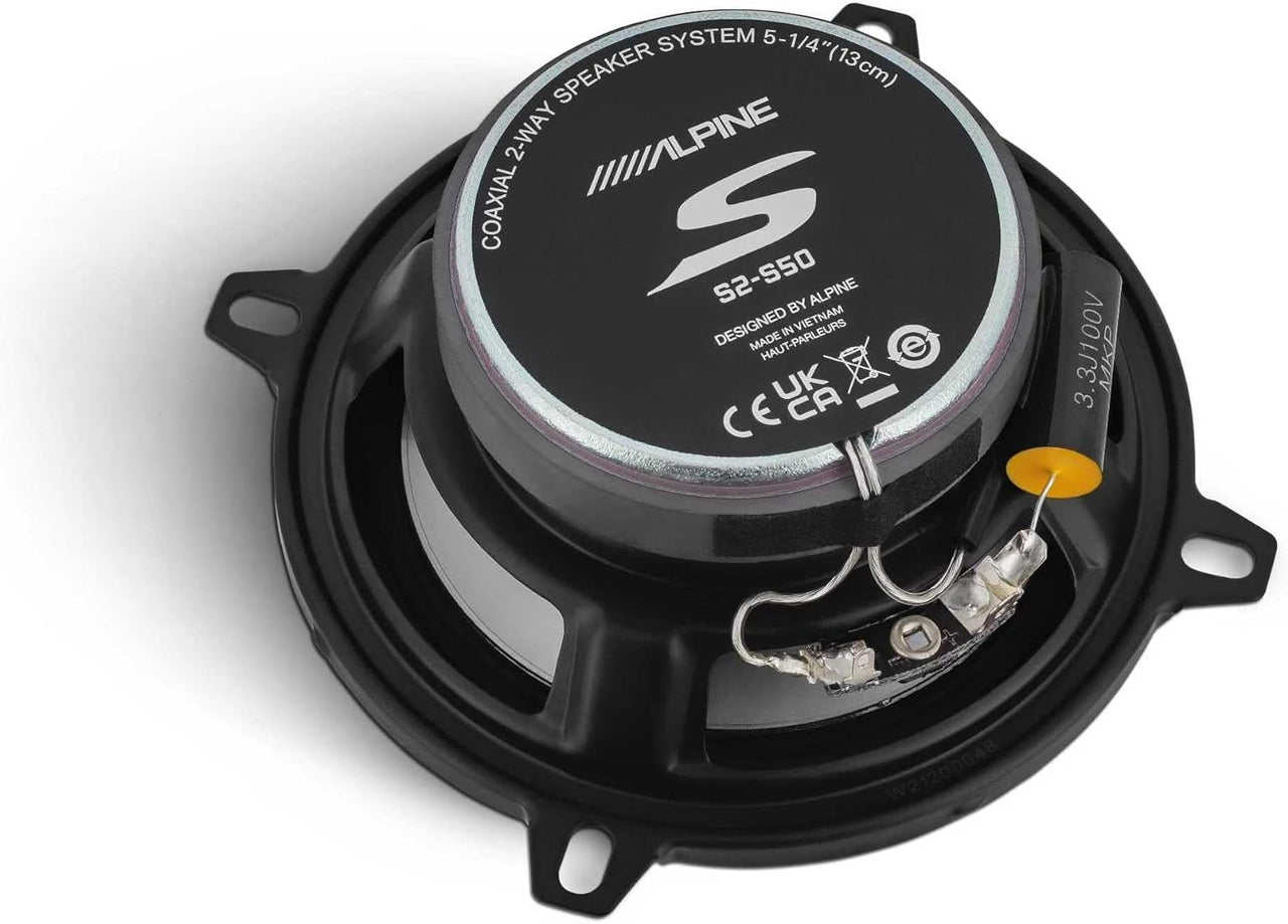 Alpine S2-S50 - Next-Generation S-Series 5.25" Coaxial Speaker Set & KIT10 Installation AMP Kit