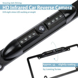 CAM105 Backup Camera License Plate featuring HD night vision and 170° angle waterproof design.