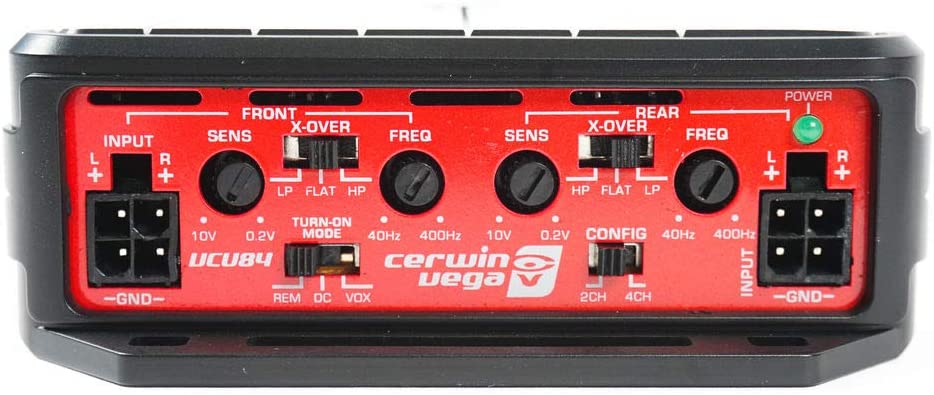 Cerwin Vega VCU84 1200 Watts Class D Marine Amplifier with Remote Bass Knob Control + 4gauge Amp Kit