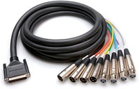 Thumbnail for Hosa AES805Y AES/EBU Breakout Snake, DB-25 to 4 XLR Male & 4 XLR Female, 16.5 Feet