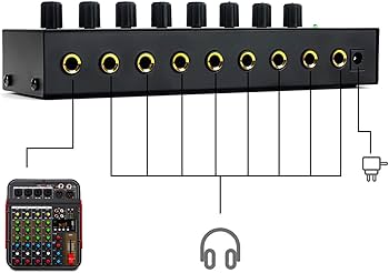 MR DJ Microamp HA800 Ultra-compact 8-channel stereo headphone amplifier