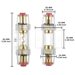 2X 4/8 Gauge Gold-Plated AGU in-line Fuse Holder BFH48G - 2 Pack