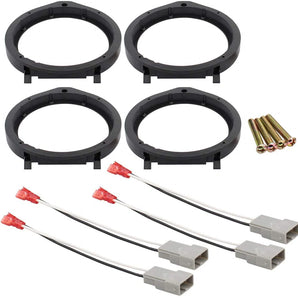 2 Pair Metra 82-7805 Door Speaker Adapter Plates 6.5" 6.75" Stand Ring +Wiring Harness