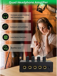 Thumbnail for MR DJ Microamp HA400PRO Ultra-compact 4-channel stereo headphone amplifier