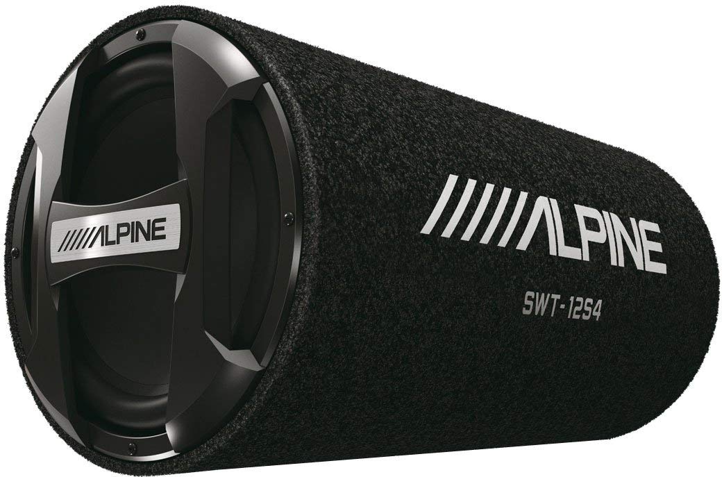 Alpine SWT-12S4 12" Bass System with Alpine KTA-30MW Mono Weather Resistant Tough Power Pack Amplifier and RUX-KNOB.2 Bass Knob