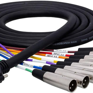 Hosa AES805Y AES/EBU Breakout Snake, DB-25 to 4 XLR Male & 4 XLR Female, 16.5 Feet