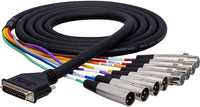 Thumbnail for Hosa AES805Y AES/EBU Breakout Snake, DB-25 to 4 XLR Male & 4 XLR Female, 16.5 Feet