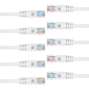 10 Cat6a Ethernet Network Patch Cable RJ45 23AWG 600M Solid Copper Wire 3' White
