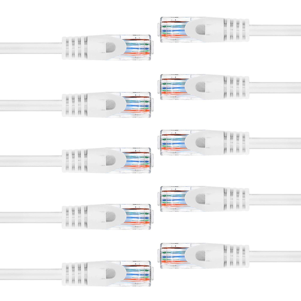 10 Cat6a Ethernet Network Patch Cable RJ45 23AWG 600M Solid Copper Wire 3' White